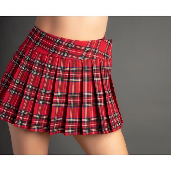 Seneca Clothing School Girl MICRO MINI Skirt Plaid Pleated (Stewart) Size M NWT - Picture 1 of 9